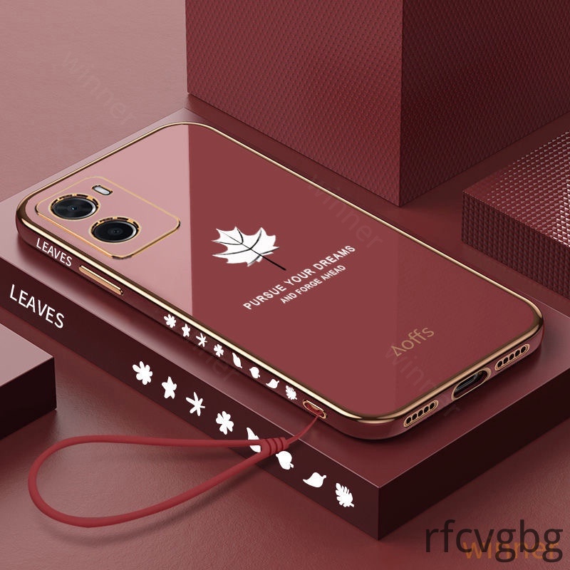 Soft Case OPPO A76 A96 A57 2022 A77s Reno 7pro Reno 7Z Reno 6 A95 A74 Reno5 TPU Motif Daun Maple Tahan Banting Untuk-6