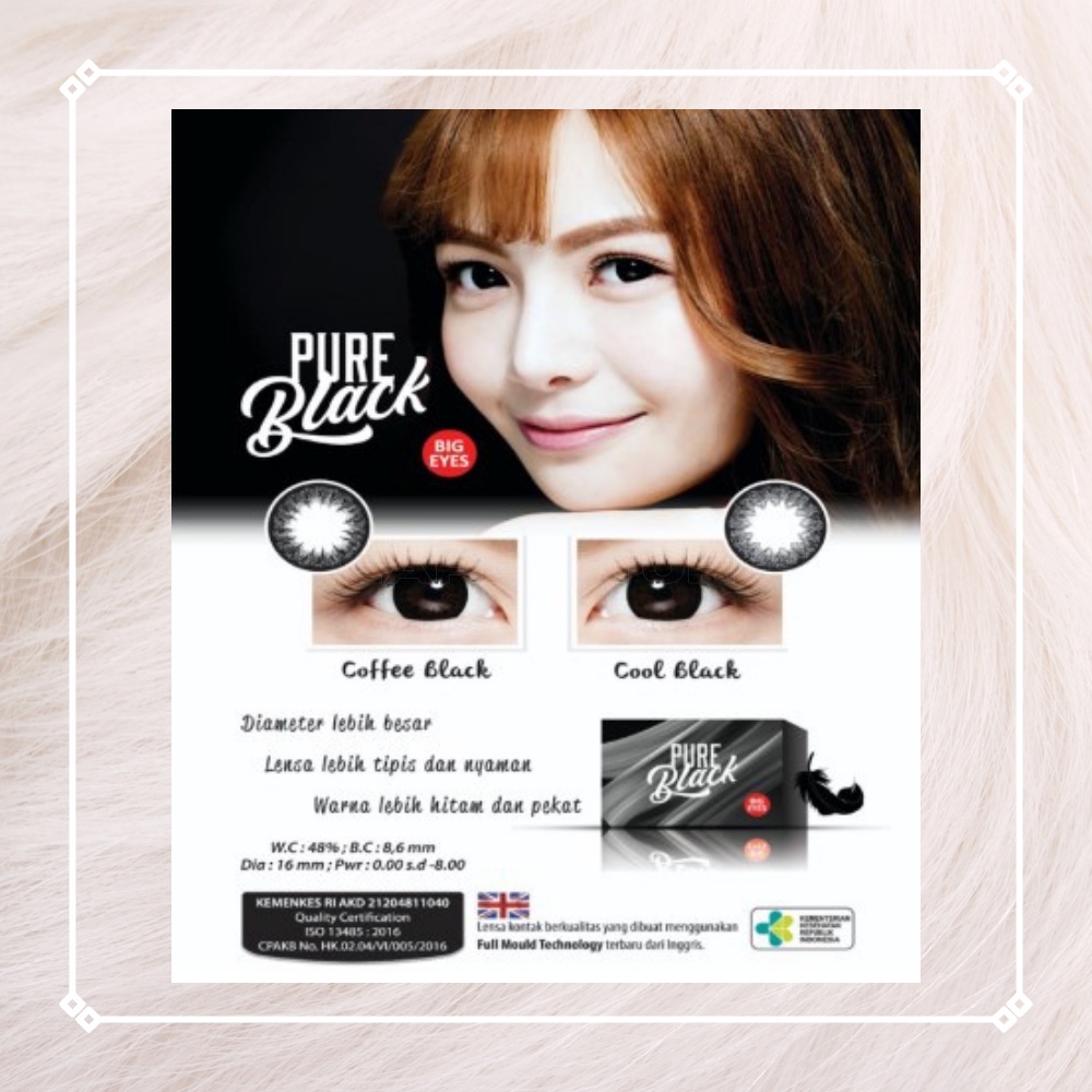 SOFTLENS PURE BLACK DIA. 16.00mm NORMAL &amp; MINUS | BIG EYES