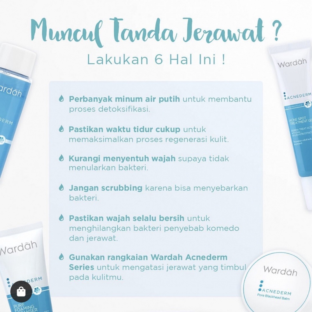 WARDAH AcneDerm Series - Toner Day Night Cream Powder Acne Gel / Wajah Berjerawat