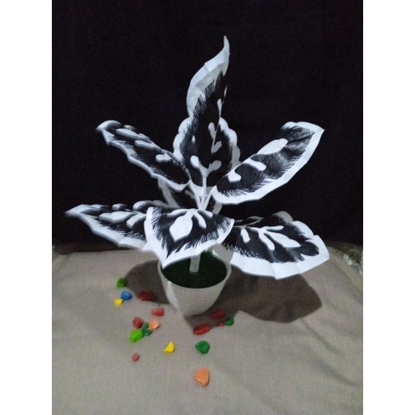 bunga keladi  hias plastik kresek