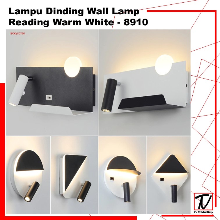 Lampu Dinding Wall Lamp Reading Warm White - Black