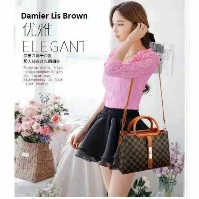 BAG LV A1240 TAS BATAM WANITA 3RUANG IMPORT MURAH