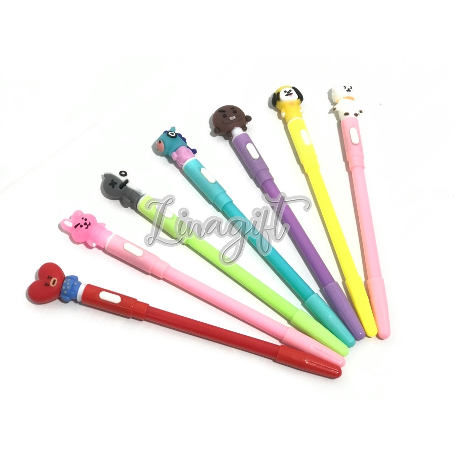 ( Ecer 1 Pc ) PE LED KARAKTER - PULPEN GEL MOTIF ANAK / PENA LAMPU NYALA KEPALA BONEKA / SOUVENIR