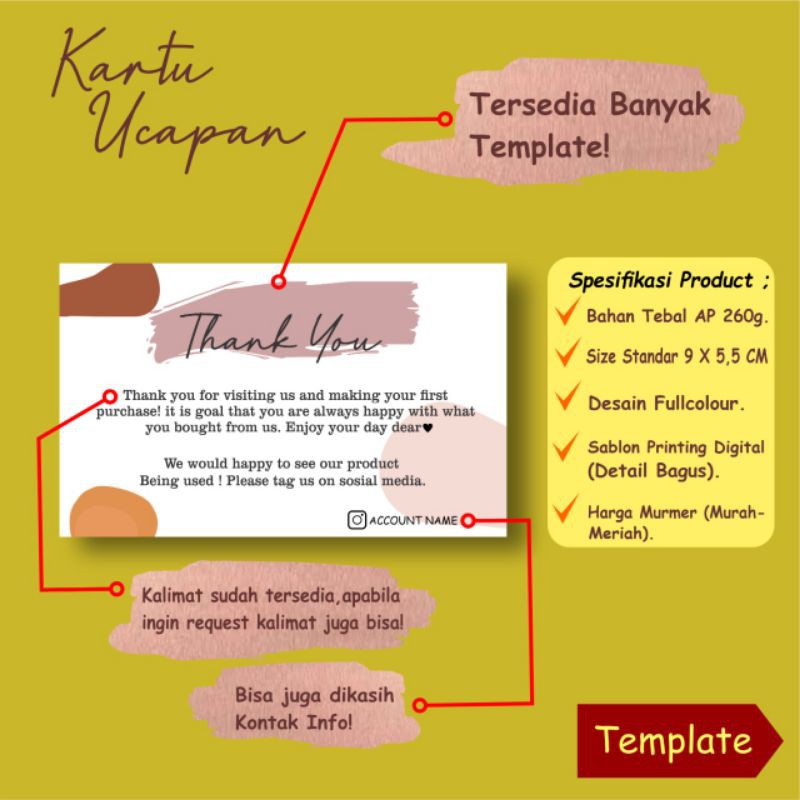 KARTU UCAPAN(50pcs)OLSHOP