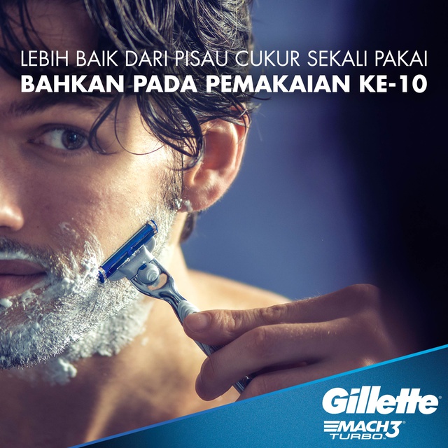 Gillette Pencukur Mach 3 Turbo Razor Alat Cukur Refill