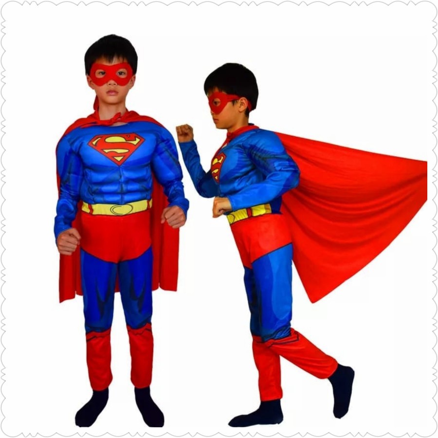 Kostum Anak dan Dewasa Superman Karakter Costume Costplay Baju Superhero Import