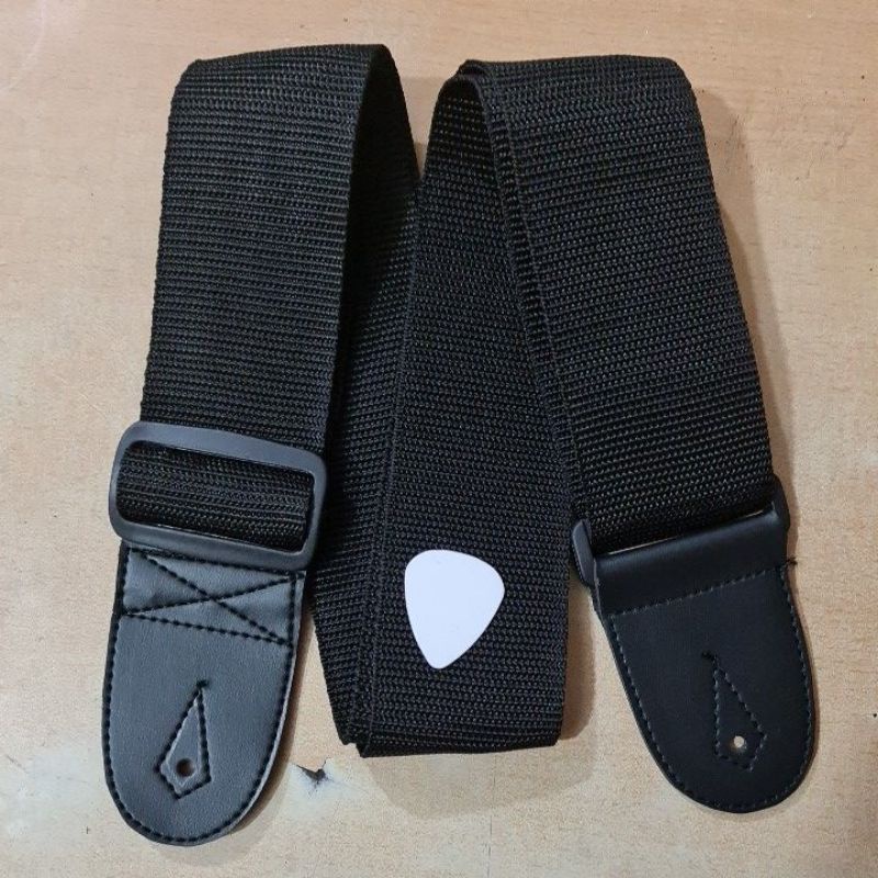 strap Gitar dan bass polos bonus pick