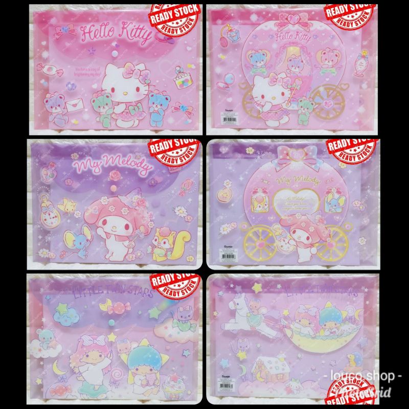 

Map Dokumen File A4 Dengan Kancing Penutup Sanrio Karakter Helli Kitty My Melody Little Twin Stars