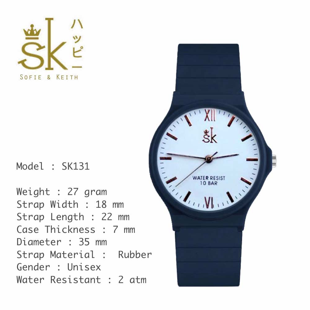 SK - Jam Tangan Water Resistant Pria &amp; Wanita Fashion Strap Rubber ( Group ) SK_131