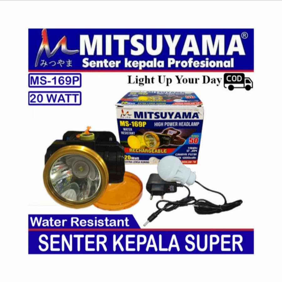 MITSUYAMA MS 169P SENTER KEPALA LED 20W CAHAYA PUTIH DAN KUNING