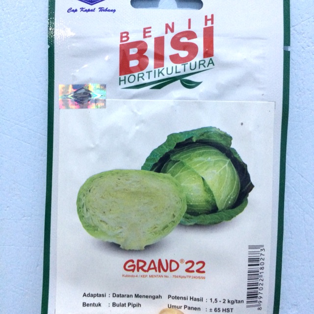 Benih Kol/Kubis Grand 22 BISI Bibit hidroponik
