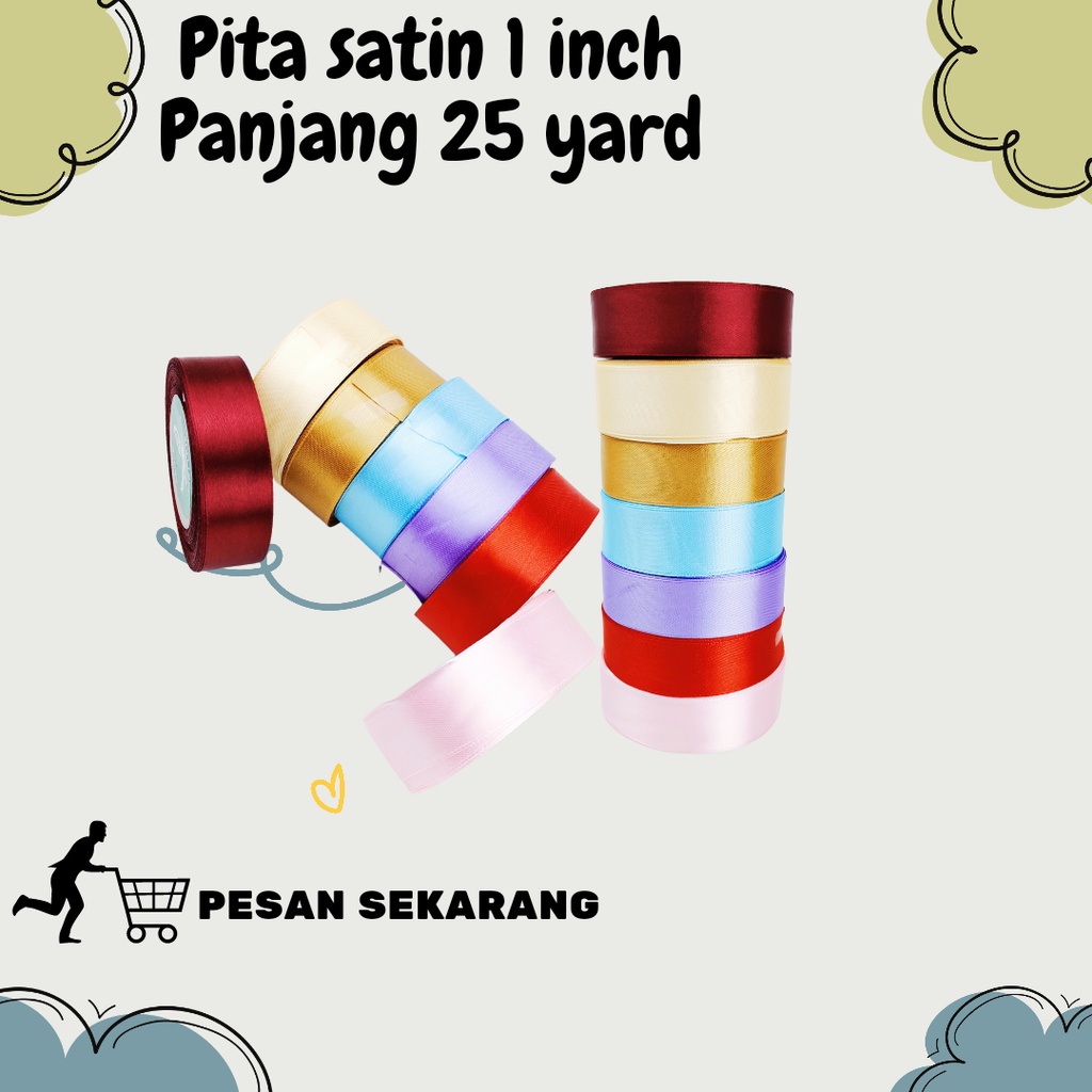 

pita satin cantik I pita kerajinan uk 1inch