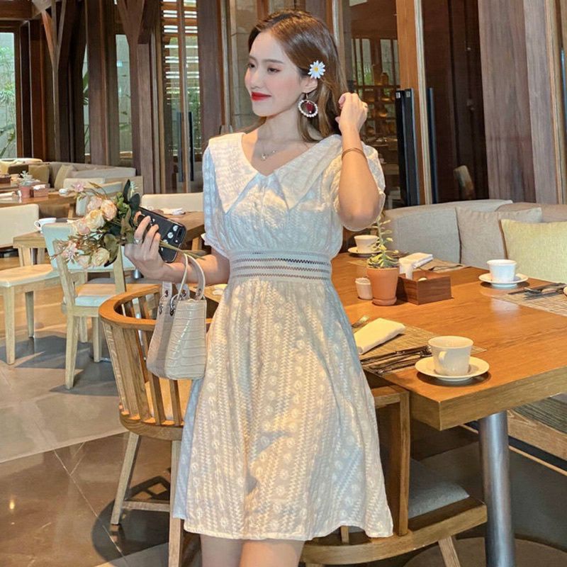Dress Korea Vintage Yunhee Mini Dress Wanita Korean Style Dres Pantai Outfit Kekinian Beachwear Dres