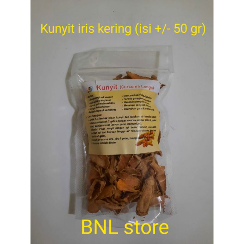 

kunyit iris kering