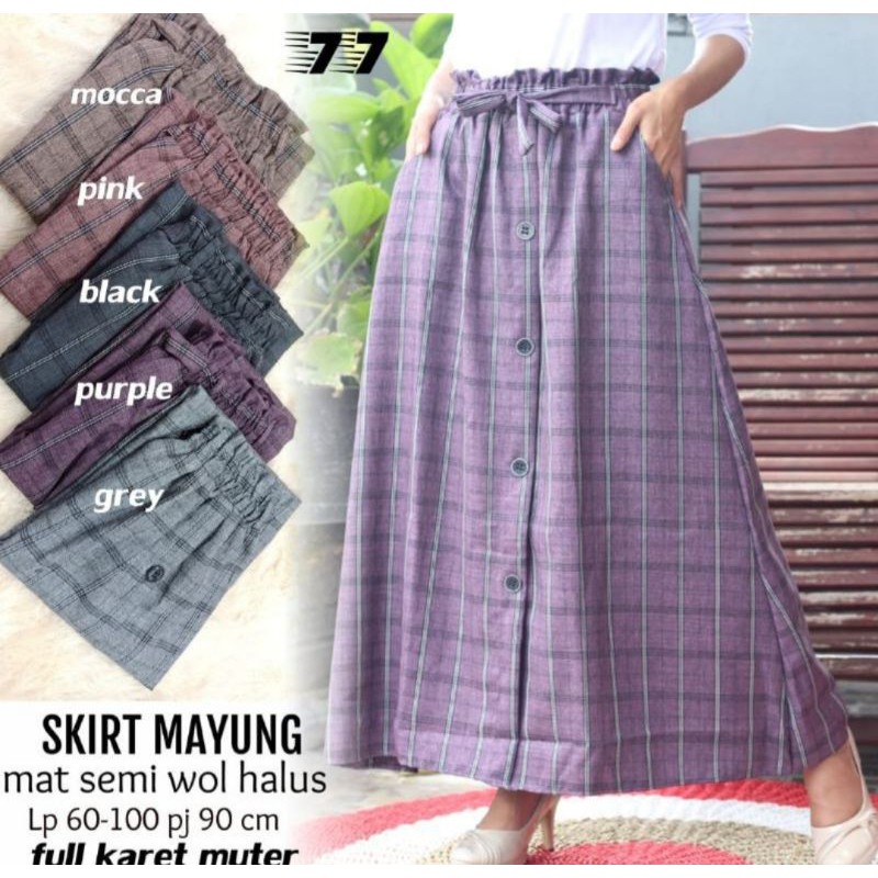 ROK PANJANG SKIRT ROK BUTTON