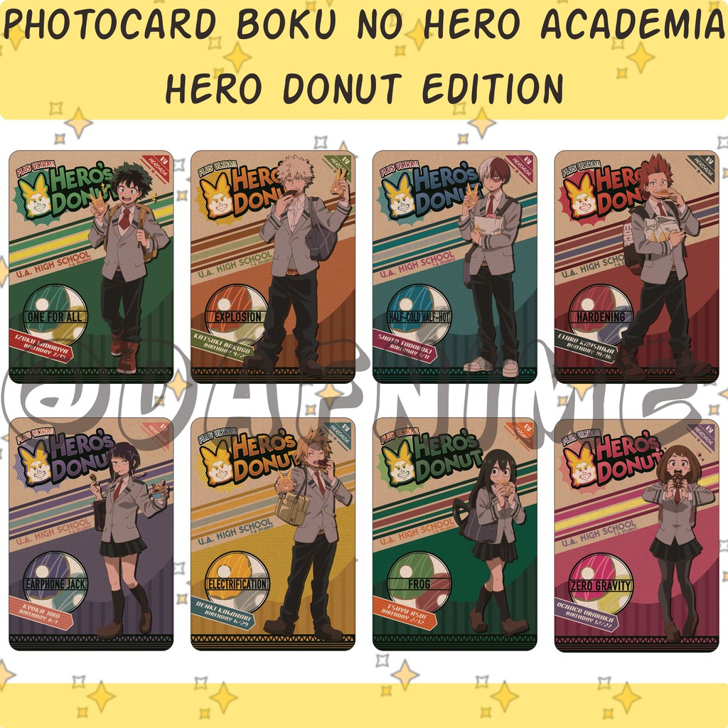 PHOTOCARD ANIME BOKU NO HERO ACADEMIA BNHA HERO DONUT EDITION | MIDORIYA TODOROKI BAKUGO