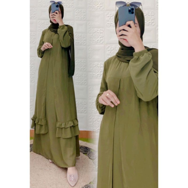 Dress gamis Melayu model belah