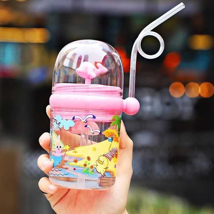 Botol Minum Anak Air Mancur Karakter ikan Lumba Children pot 250ml