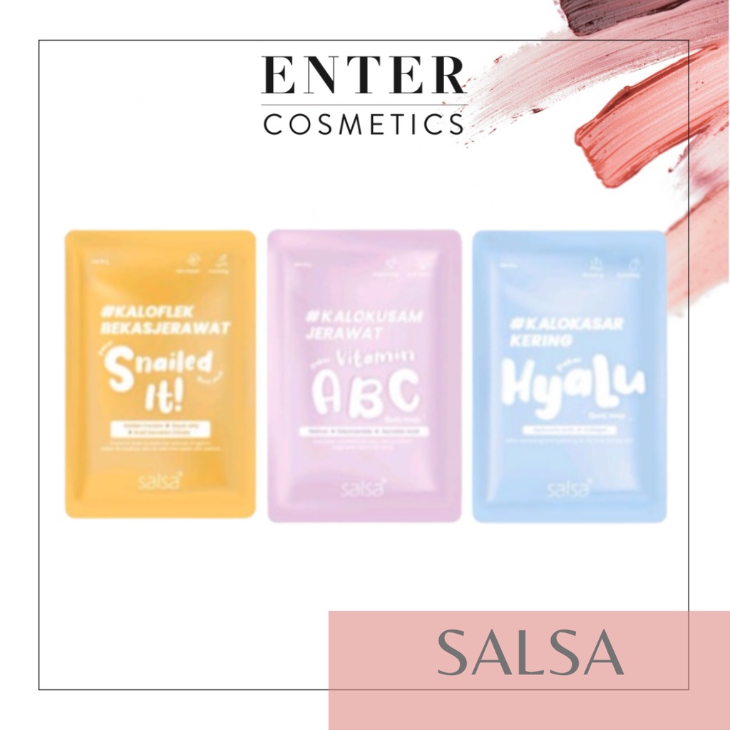 SALSA Sheet Mask - Masker Wajah Daily / Hyaluronic / Vitamin ABC / Snail