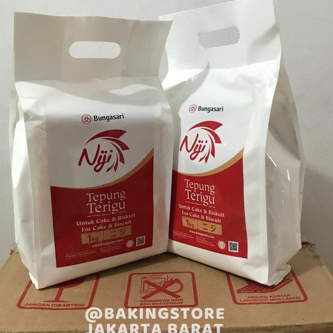 

[[COD]] Niji Tepung Terigu Bungasari 1 kg - untuk cake / biskuit STOK TERBATAS Kode 1463