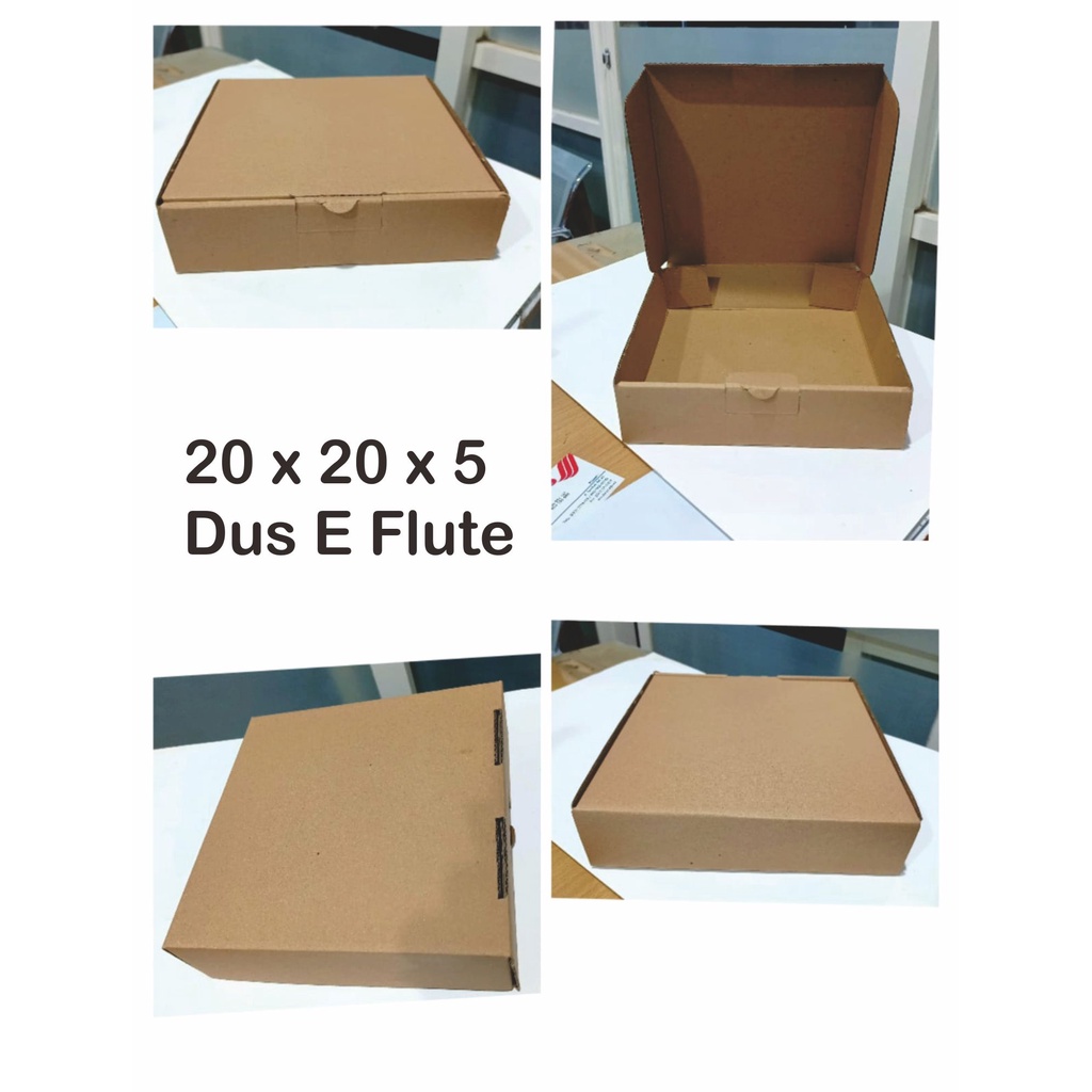 Dus E Flute ( Corrugated ) Uk. 20 x 20 x 5 Dus Pizza , dll ( Isi 50 Biji )