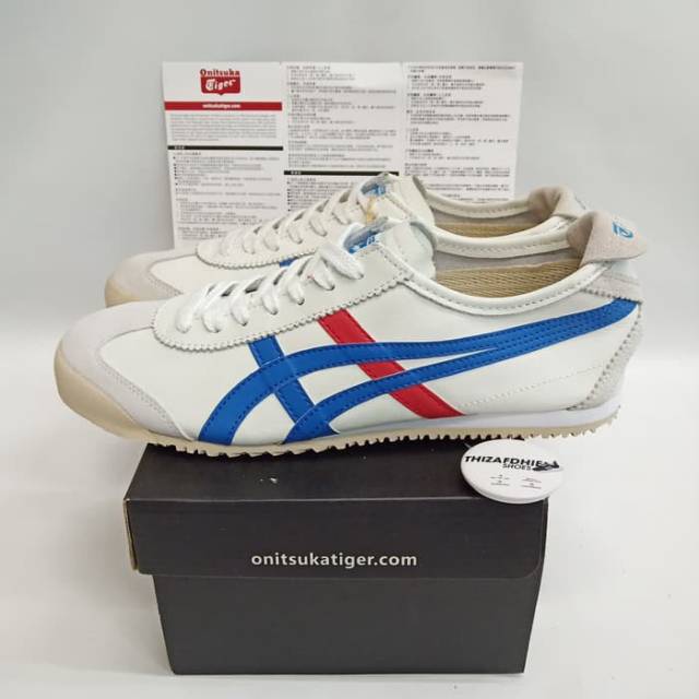  SEPATU  ASICS ONITSUKA  TIGER  MEXICO 66 WHITE BLUE RED TALI  