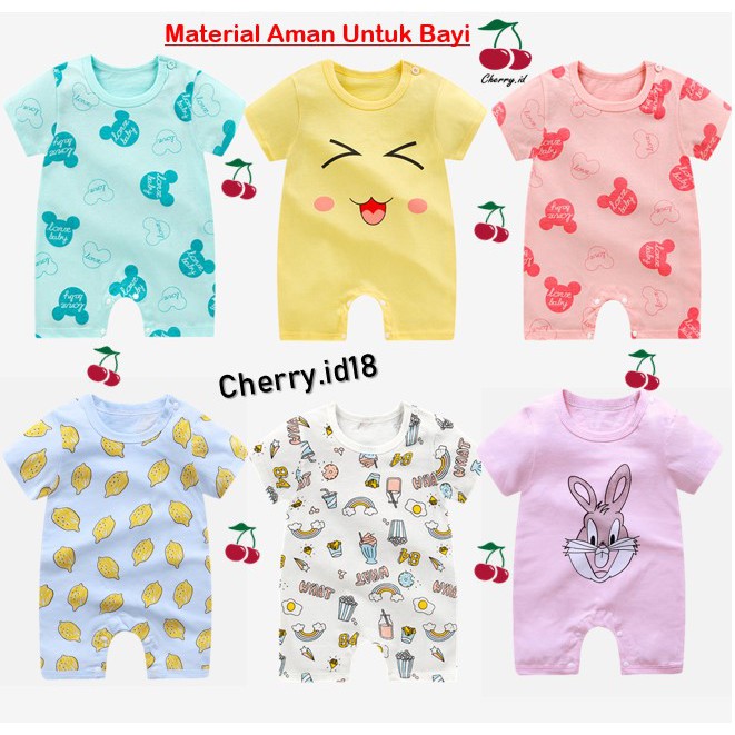 Cherry COD Jumper Bayi / Romper Bayi / Jumper Tidur Bayi / Baju Bayi Jumpsuit J017