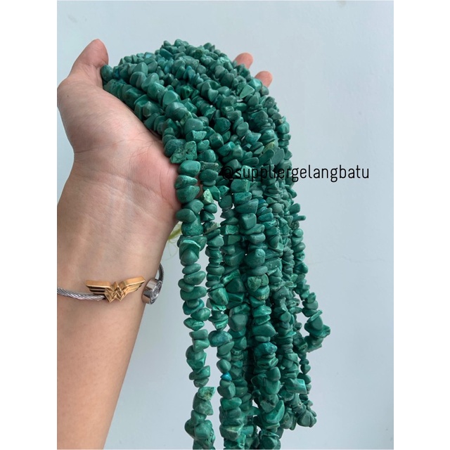 kerikil Batu alam CHRYSOCOLLA BACAN HIJAU 2mm batu alam doff poles bahan kalung etnik bali gelang craft kerajinan tangan