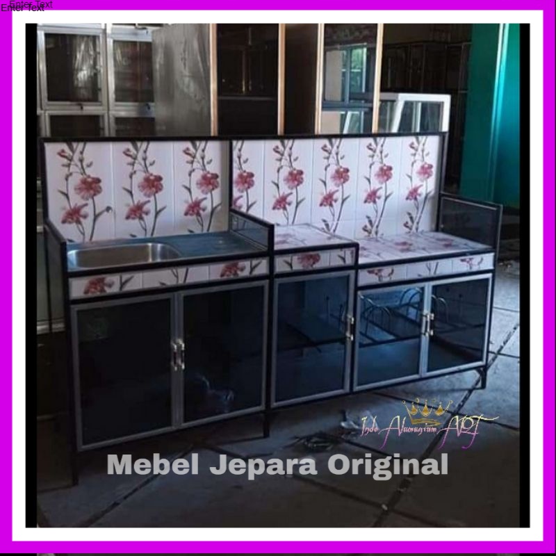 Rak Lemari Piring Kaca Pintu 5 - Meja Kompor & Wastafel Alumunium Kaca