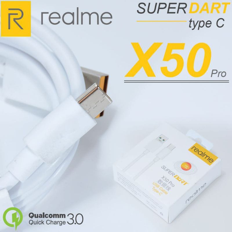 [SO] Kd Kabel Data Realme X50 Pro Fast Charging 3.0A Micro Usb &amp; Type C Original