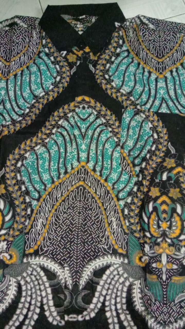 022 Zahira Batik Hrb026 Kenongo Hem Kemeja Batik Pria Lengan Pendek  Katun Primis Halus M L Xl