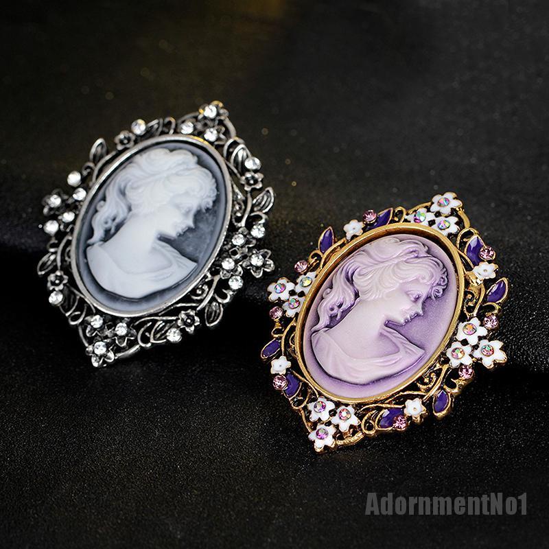 (Adornmentno1) Bros Pin Wanita Desain Cameo Victoria Hias Kristal Untuk Pesta Nikah