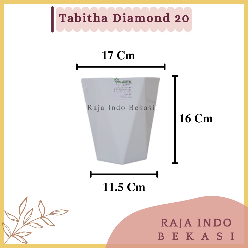 Rajaindobekasi Pot Tabitha Diamond 20 25 Putih Pot Bunga Tanaman Tinggi Pot Diamond Tabitha Putih Pink 20 25 30 35 Grosir