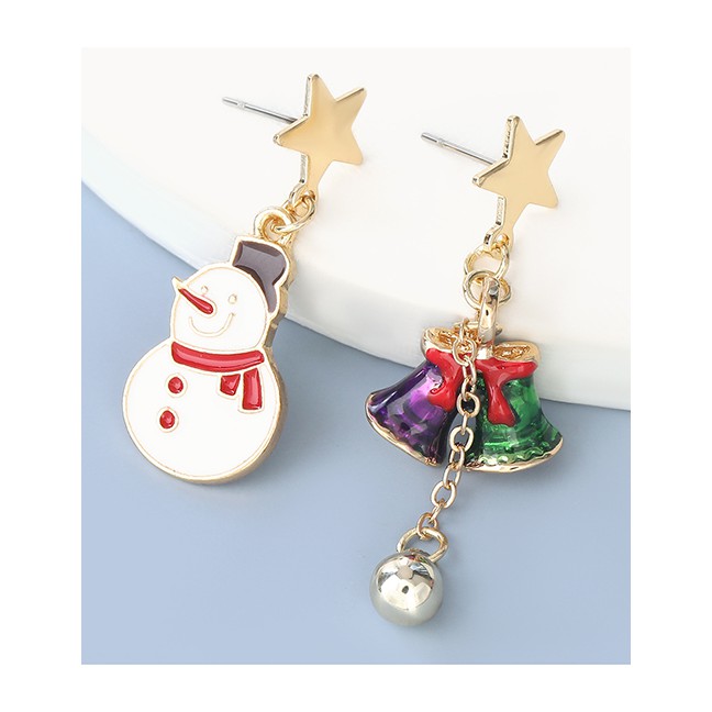 LRC Anting Natal Fashion Christmas Cane Bells Christmas Series Dripping Cane Bell Tassel P60244