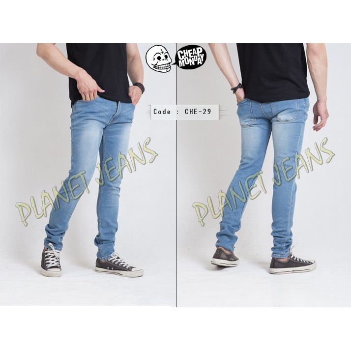 Celana Pria Terbaru 2018/  CHE32- celana jeans denim panjang pria model skinny cheap monday slim