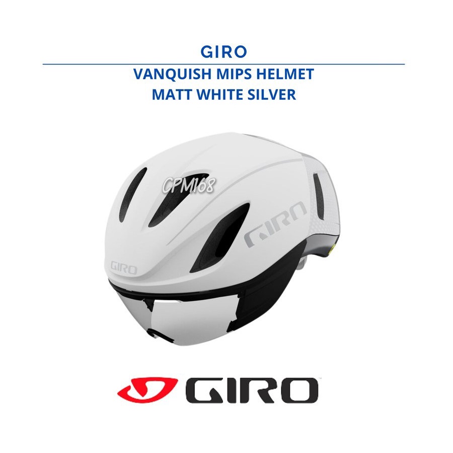 HELM SEPEDA GIRO VANQUISH MIPS MATTE WHITE SILVER