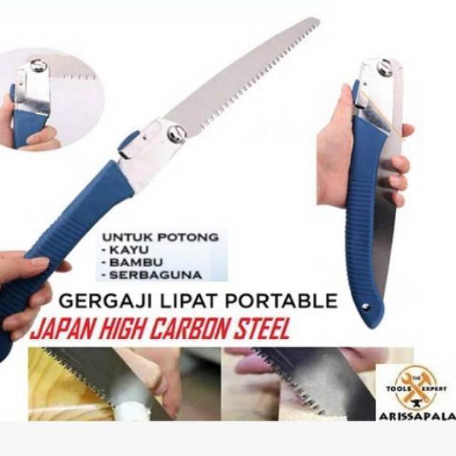 Gergaji Lipat Portabel Berkwalitas Gergaji Dahan Ranting Bonsai Alat Berkebun Folding Saw