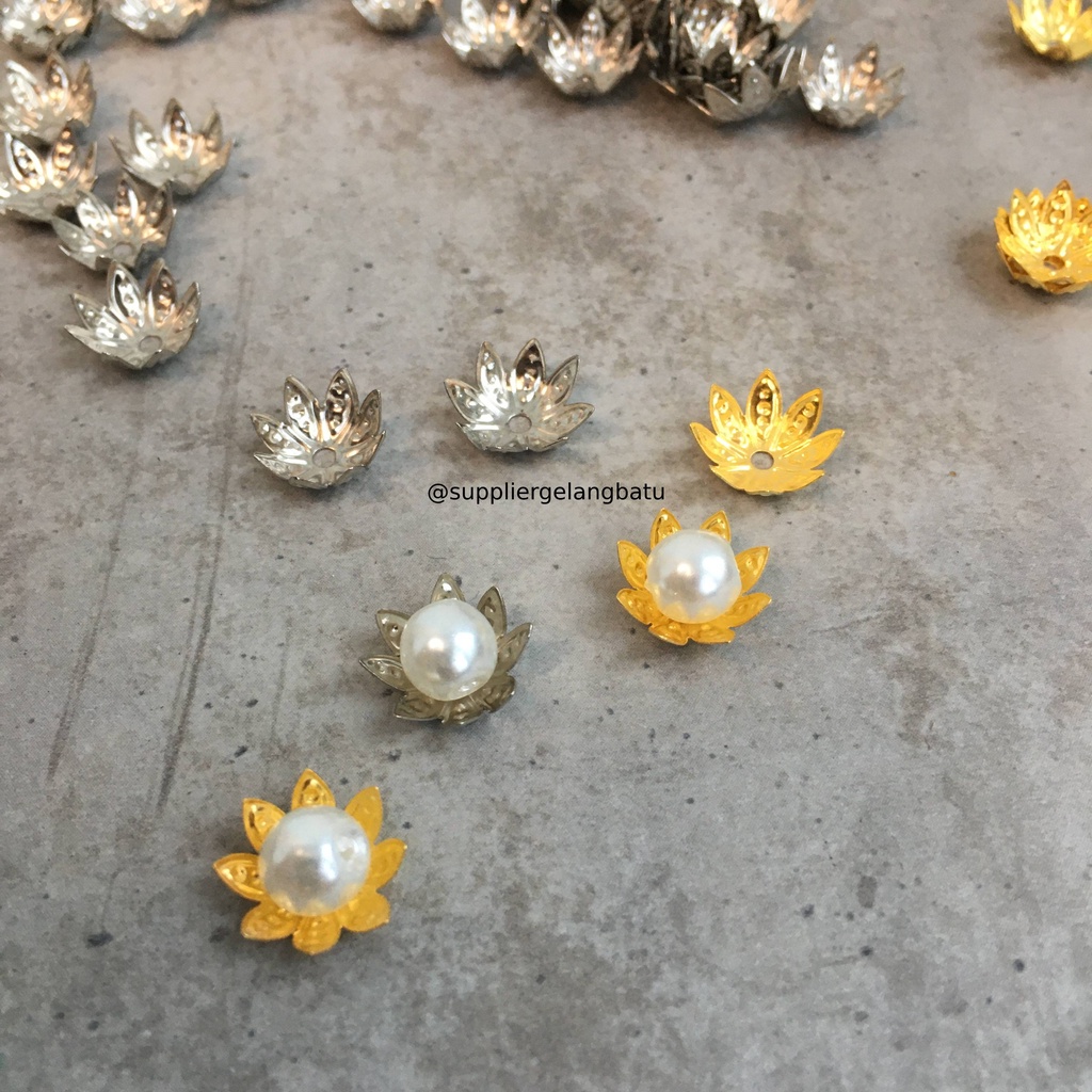 Sekat Mangkok Cangkang Mahkota Silver / Gold 8 kelopak Aksesoris bunga