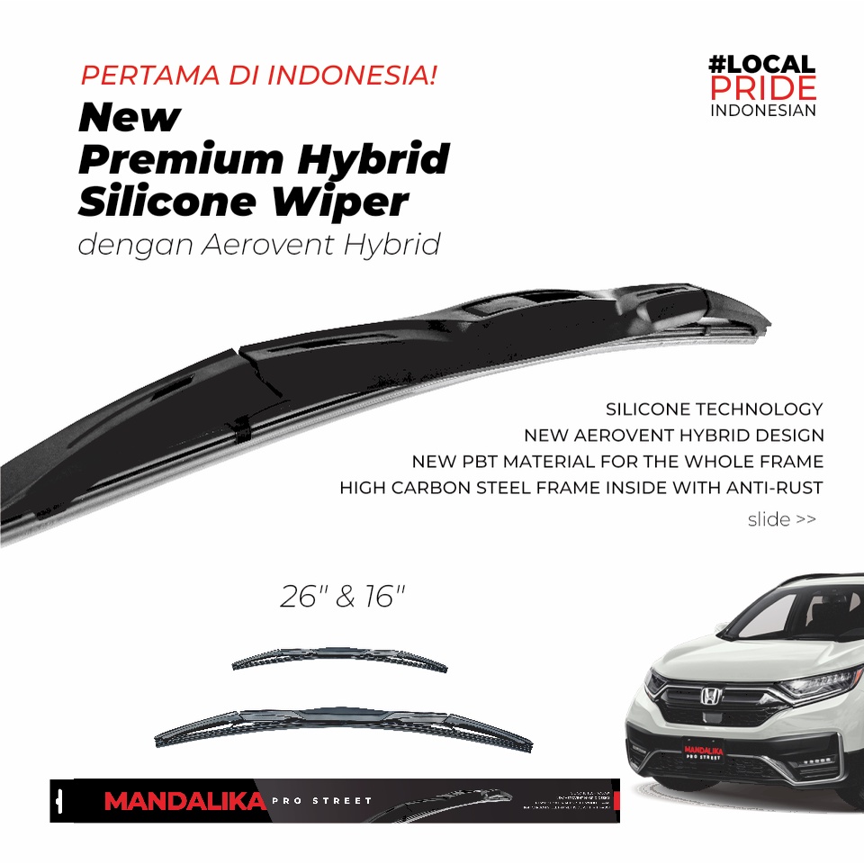 Jual Wiper Honda CRV PREMIUM Hybrid Silicone (26"+16") Shopee Indonesia