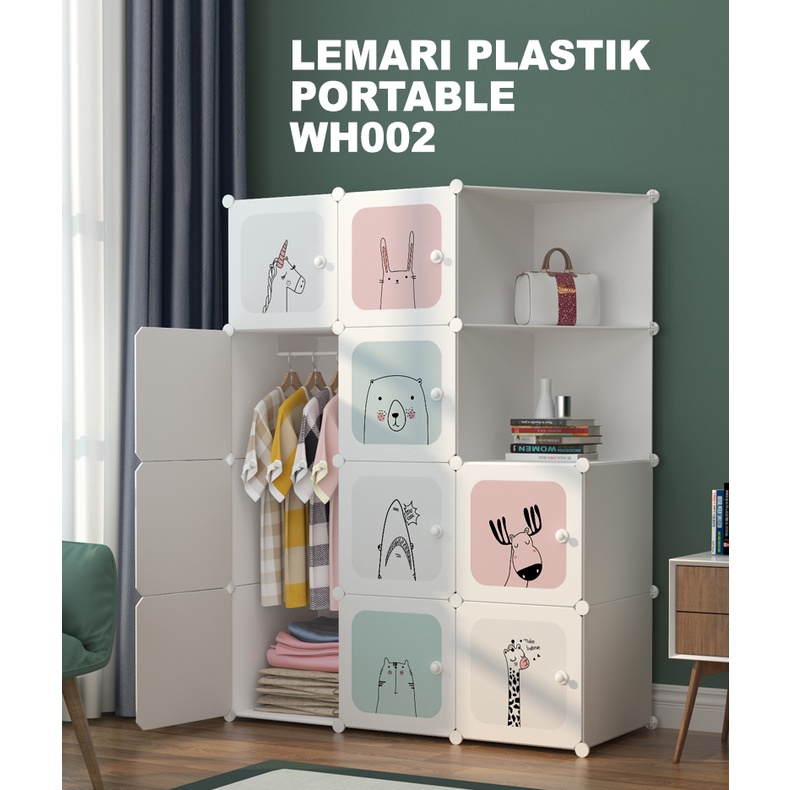 Lemari Pakaian Plastik Portable Import Lemari Susun Praktis Premium Matte Elegant WH002 - Pabrikwallstiker