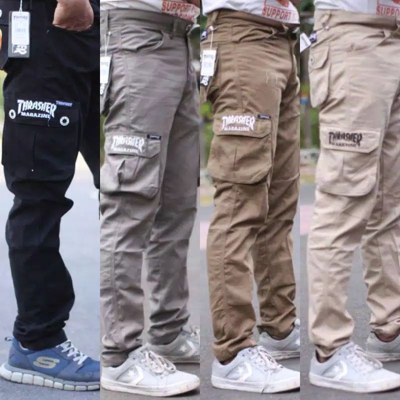 CARGO PANTS CELANA PANJANG CARGO PRIA ARMY BAHAN KATUN CELANA CARGO GUNUNG TRAFELING HAIKING PRIA