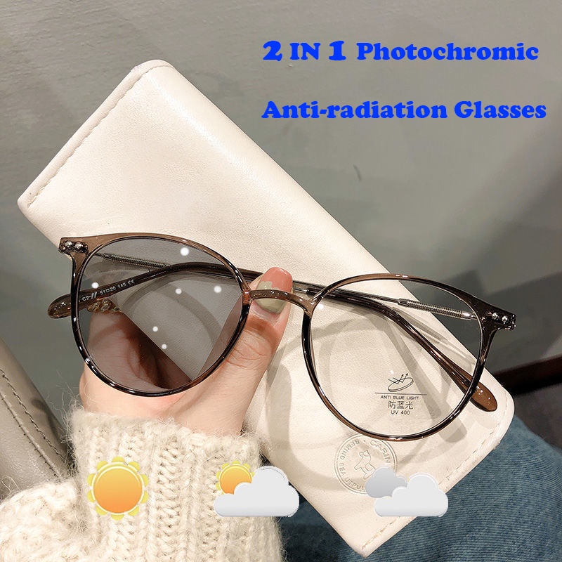 TR90 Kacamata Photochromic Anti Radiasi UV400 Untuk Pria / Wanita