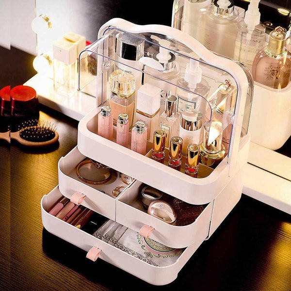 ERK Rak Kosmetik Portable Kotak Make up Storage Organizer Anti Air Tempat Penyimpanan Kosmetik