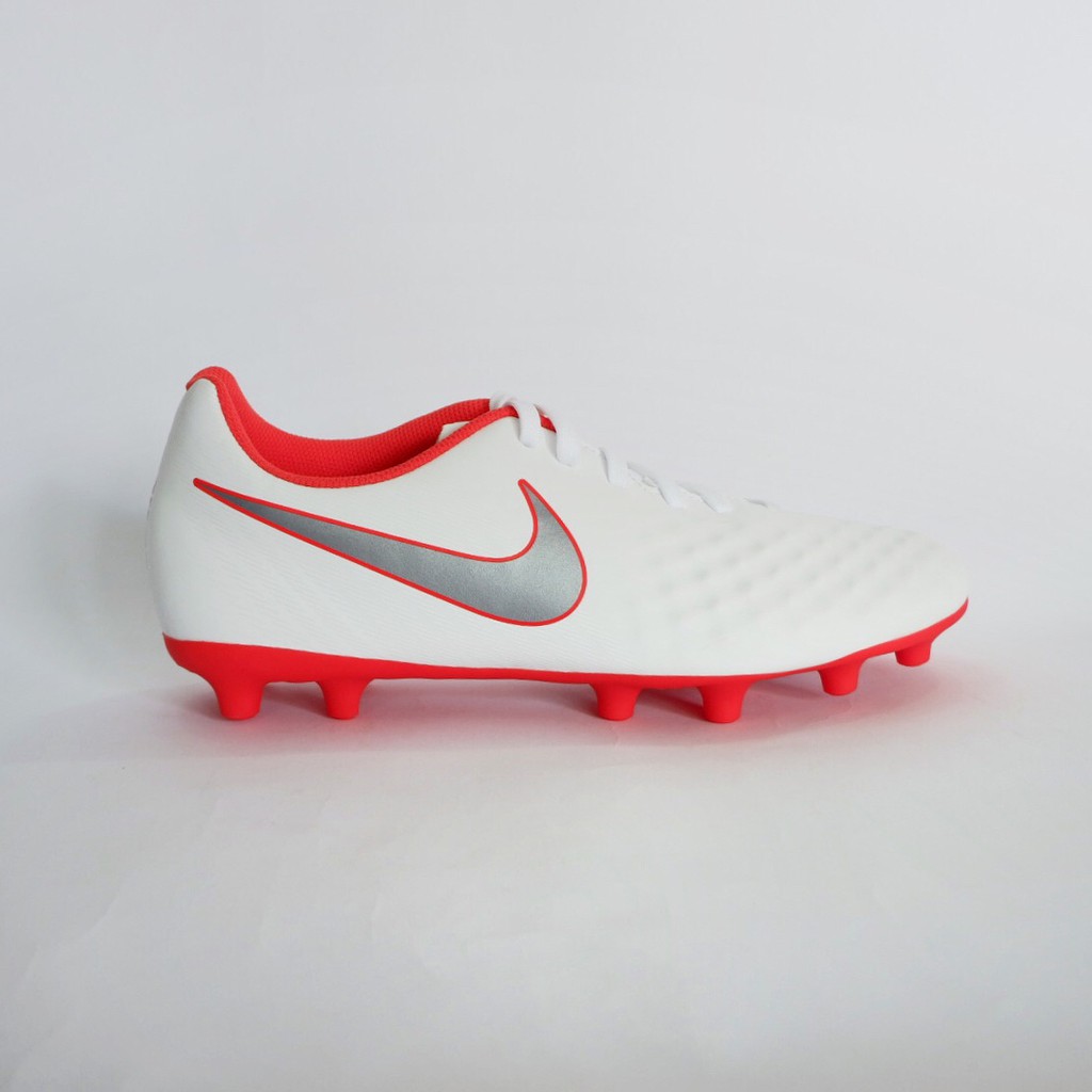 Sepatu Bola Nike Magista Obra 2 Club FG - White/Mtlc Cool Grey-Lt.Crimson
