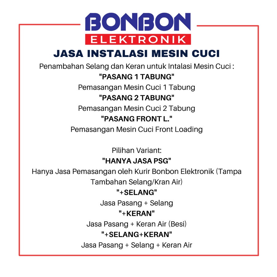 INSTALASI MESIN CUCI