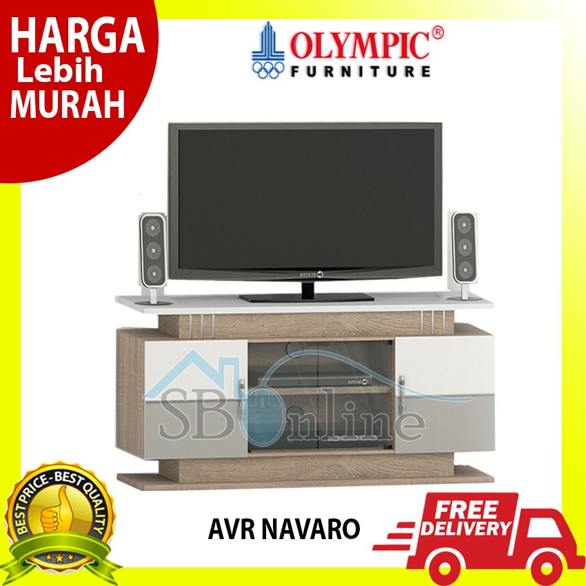 Rak TV Olympic Pintu Kaca Audio Visual Rack - AVR Navaro