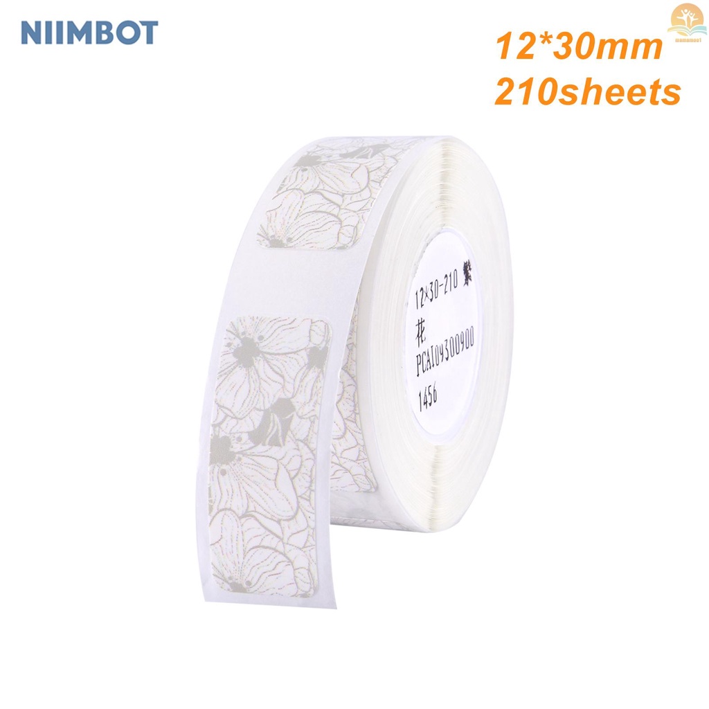 Niimbot Thermal Printing Label Paper Barcode Price Size Name Blank Labels Waterproof Tear Resistant 12*30mm 210pcs/roll for Home Organizer Supermarket Store Catering