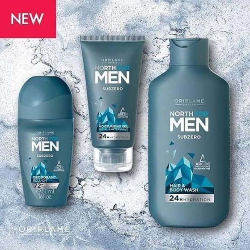 North For Men Subzero/Ultimate Balance Hair&amp; Body Wash/ Power Max Shower Scrub