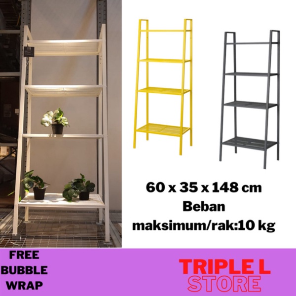 Unik Rak Besi Serbaguna 4 Susun Pajangan Tanaman Hias Teras Dekorasi LERBEG - Putih Diskon