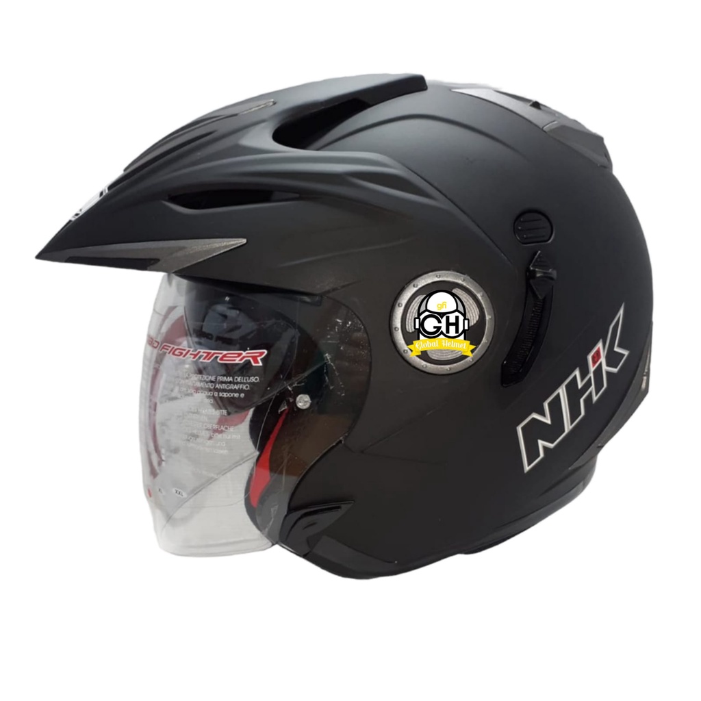 Helm NHK Halfface NHK Aviator Solid Hitam Doff Helm NHK Helm Motor NHK